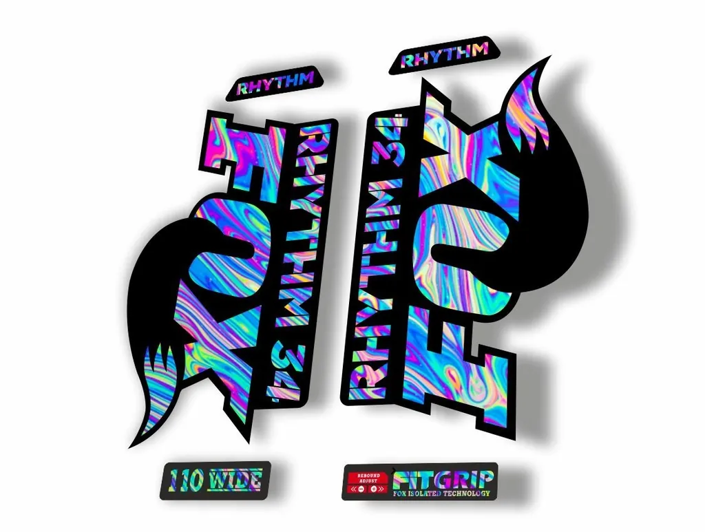 FOX 34 Rhythm 2018 Forks Suspension Factory Decal Sticker Adhesive Oil Slick 1 - 1