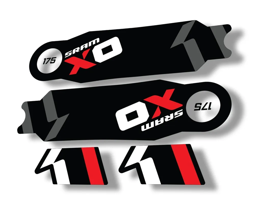 Crank Set Stickers Decals MTB Sram X01 2014 Bicycle Adhesive 2Pcs Red - 1