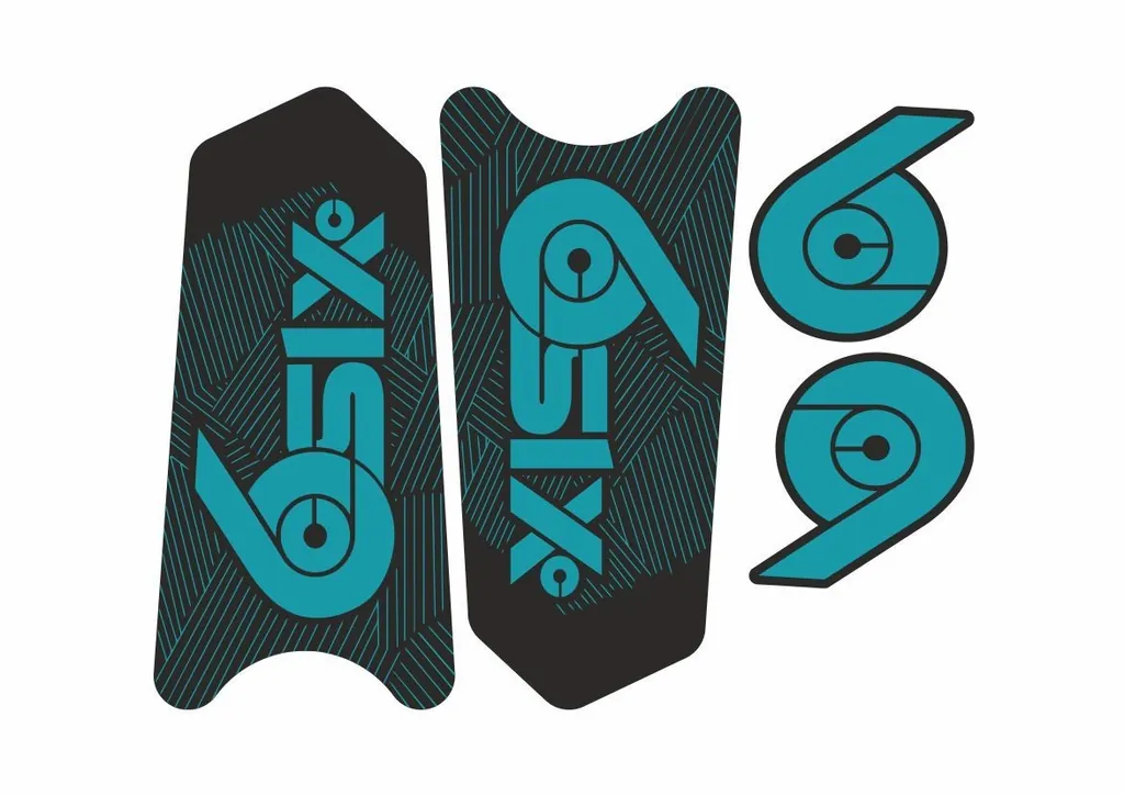 Race Face SixC Crank Decals Set Stickers Mountain Bike Adhesive Turqouise 2Pcs - 1