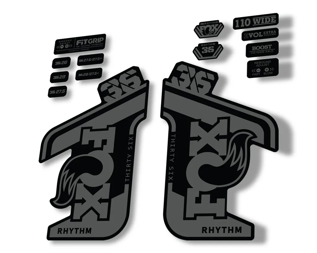 FOX 36 RHYTHM 2021 Forks Suspension Factory Decal Sticker Adhesive Gray - 1