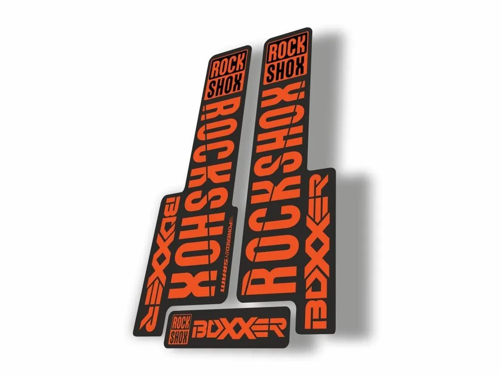 Rock Shox BOXXER 2018 Mountain Bike Cycling Decal Kit Sticker Adhesive Orange - 1
