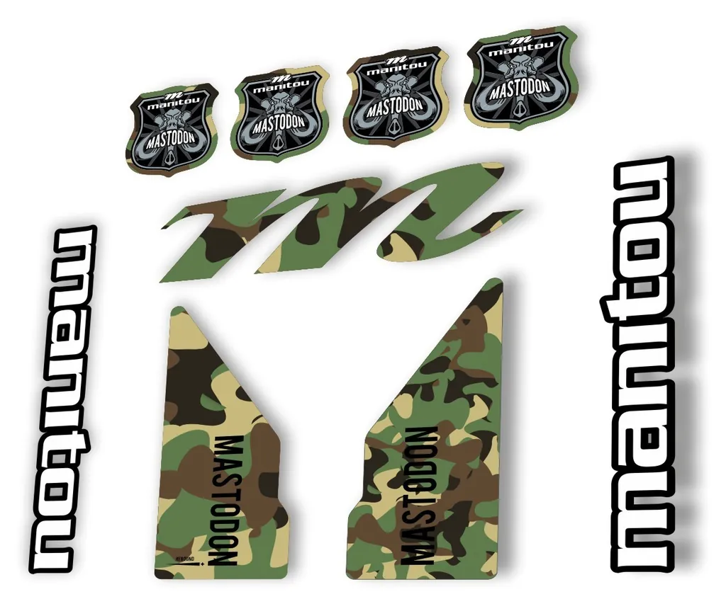 Manitou Mastadon 2017 Fork Suspension Decal Kit Sticker Set Camo - 1