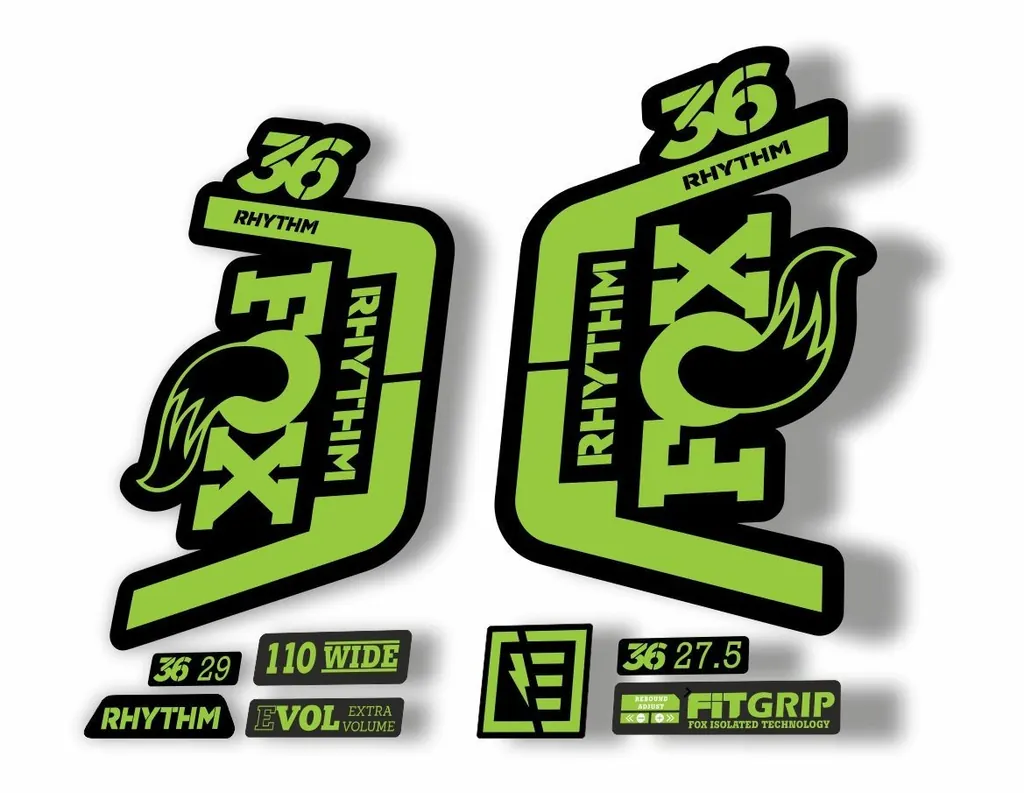 FOX 36 Rhythm 2019 Forks Suspension Factory Decal Sticker Adhesive Green - 1