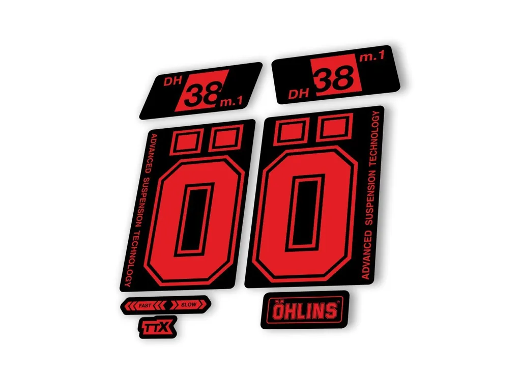 Ohlins DH38 M.1 2022 Fork Decal Mountain Bike Cycling Sticker Adhesive Red - 1