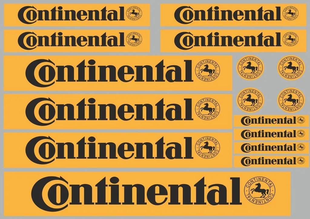CONTINENTAL Decals Quality Stickers Vinyl Graphic Set Logo Adhesive Kit 16 Pcs 1 - 1