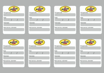 8x PENNZOIL Oil Change Service Reminder Decals Stickers Adhesive Labels Die Cut - 1