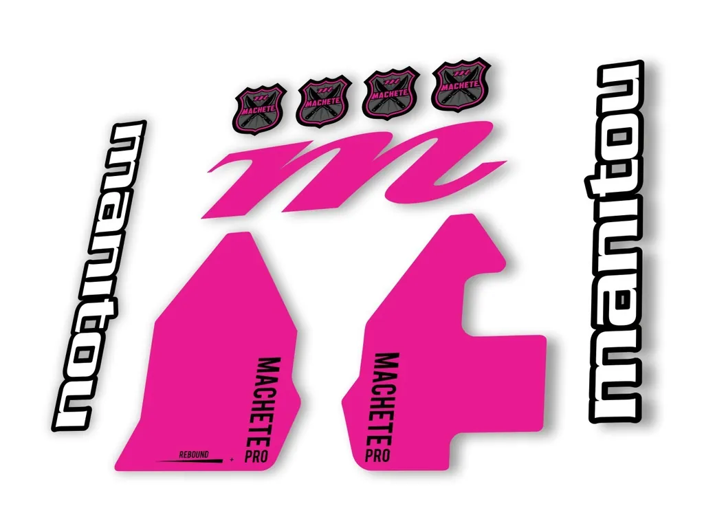 Manitou Machette 100 Pro 2020 Fork Suspension Decal Kit Sticker Pink - 1