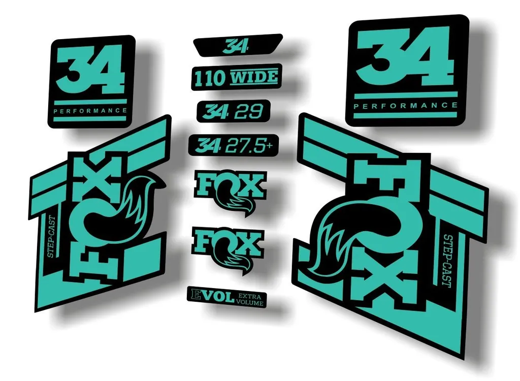 FOX 34 Step Cast SC 2020 Fork Suspension Factory Decal Sticker Set Dolphin - 1