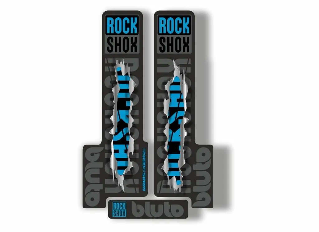 Rock Shox BLUTO 2018 Mountain Bike Cycling Decal Kit Sticker Metal Torn - 1