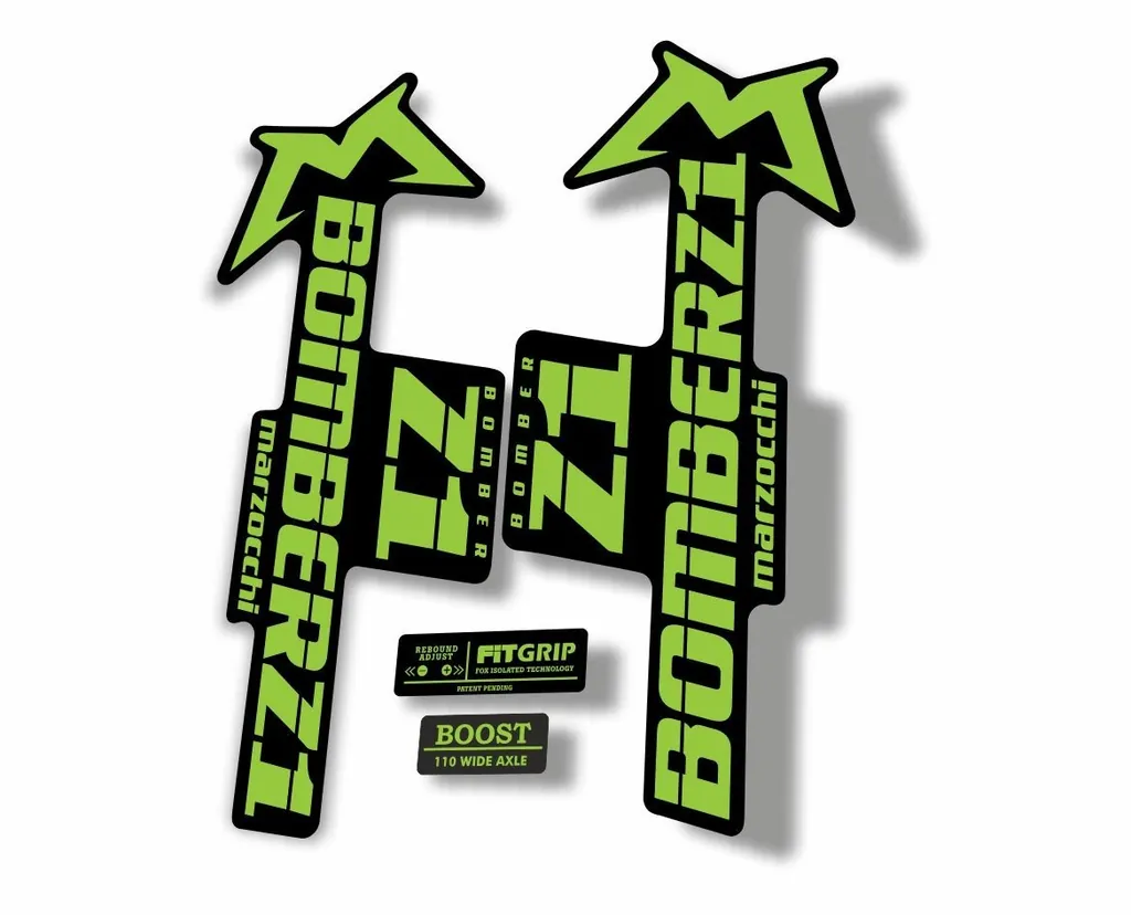 Marzocchi Bomber Z1 2018 Fork Suspension Sticker Decal Kit Adhesive Green - 1