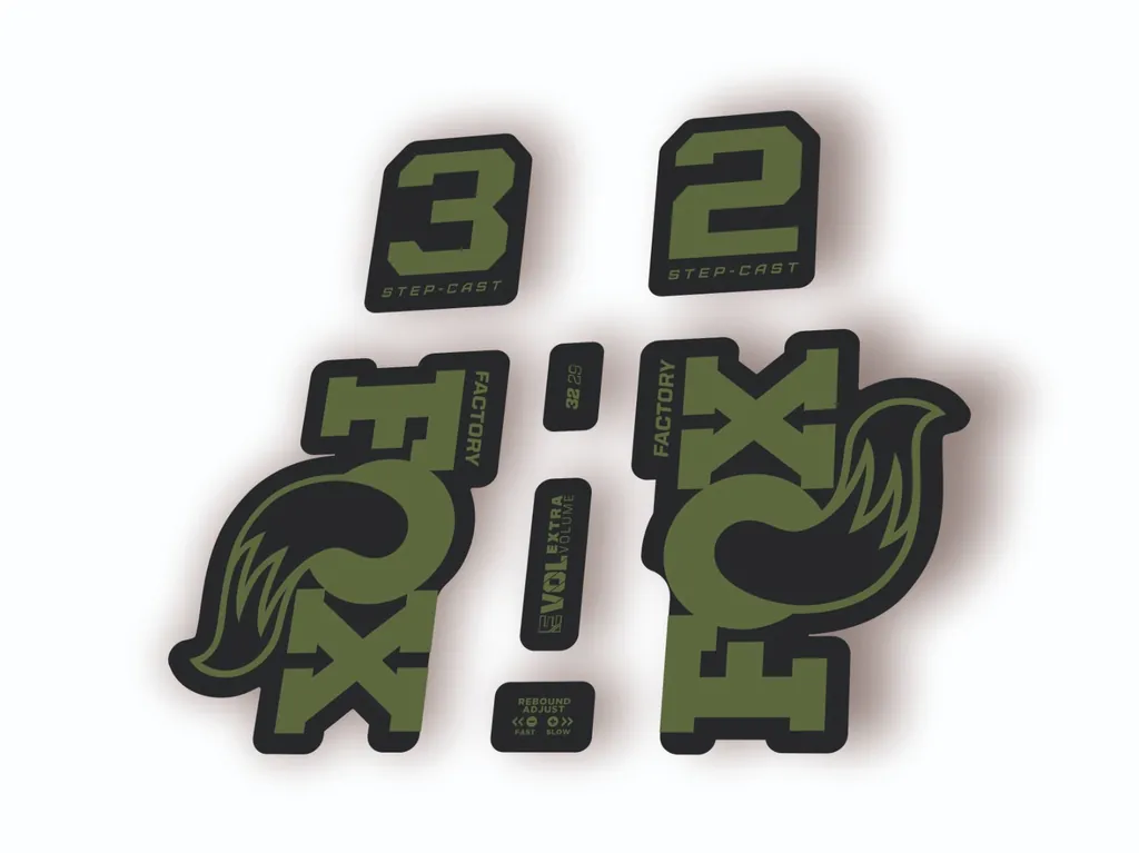 Fox 32 Step Cast 2025 Fork Suspension Factory Decal Sticker Adhesive Olive - 1