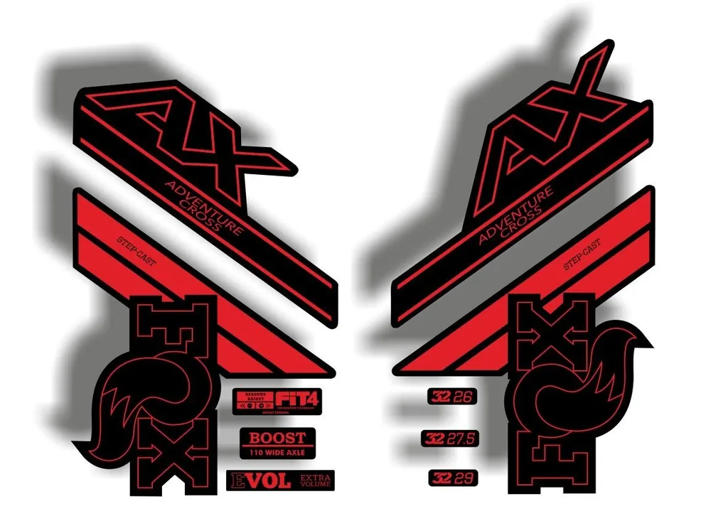 FOX Step Cast 2020 AX Adevnture Cross Fork Suspension Decals Sticker Red - 1