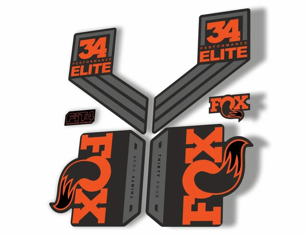 FOX 34 Elite Performance 2017-18 Fork Suspension Factory Decal Sticker Orange 1 - 1