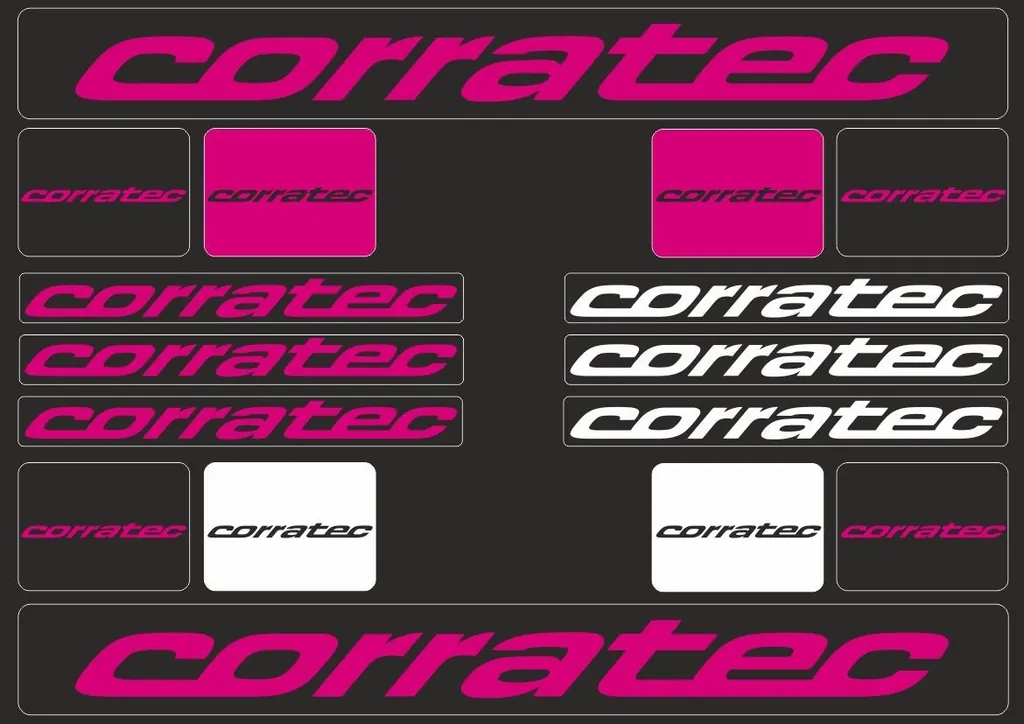 Bicycle Vinyl Frame Stickers Custom Compatible with CORRATEC Pink - 1