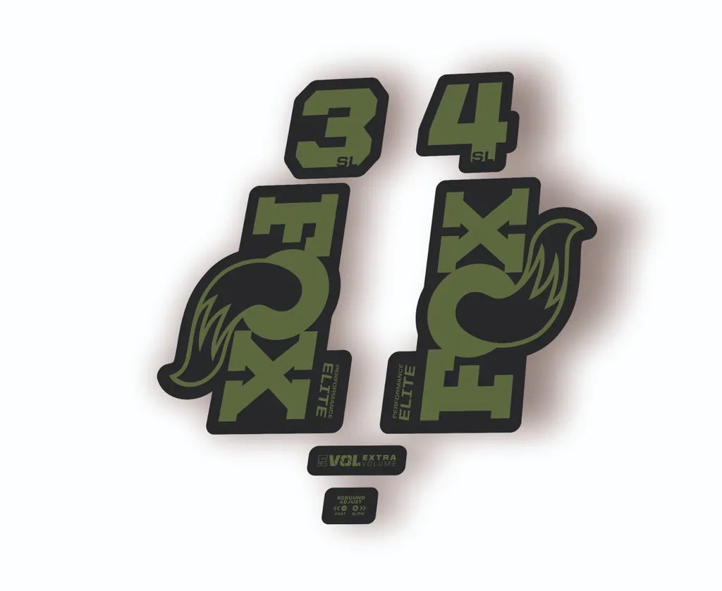 FOX 34 SL Elite Performance 2026 Fork Factory Decal Sticker Adhesive Olive - 1