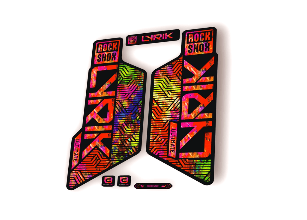 Rock Shox LYRIK ULTIMATE 2025 Flight Attendant Bike Decal Sticker Oil Slick - 1