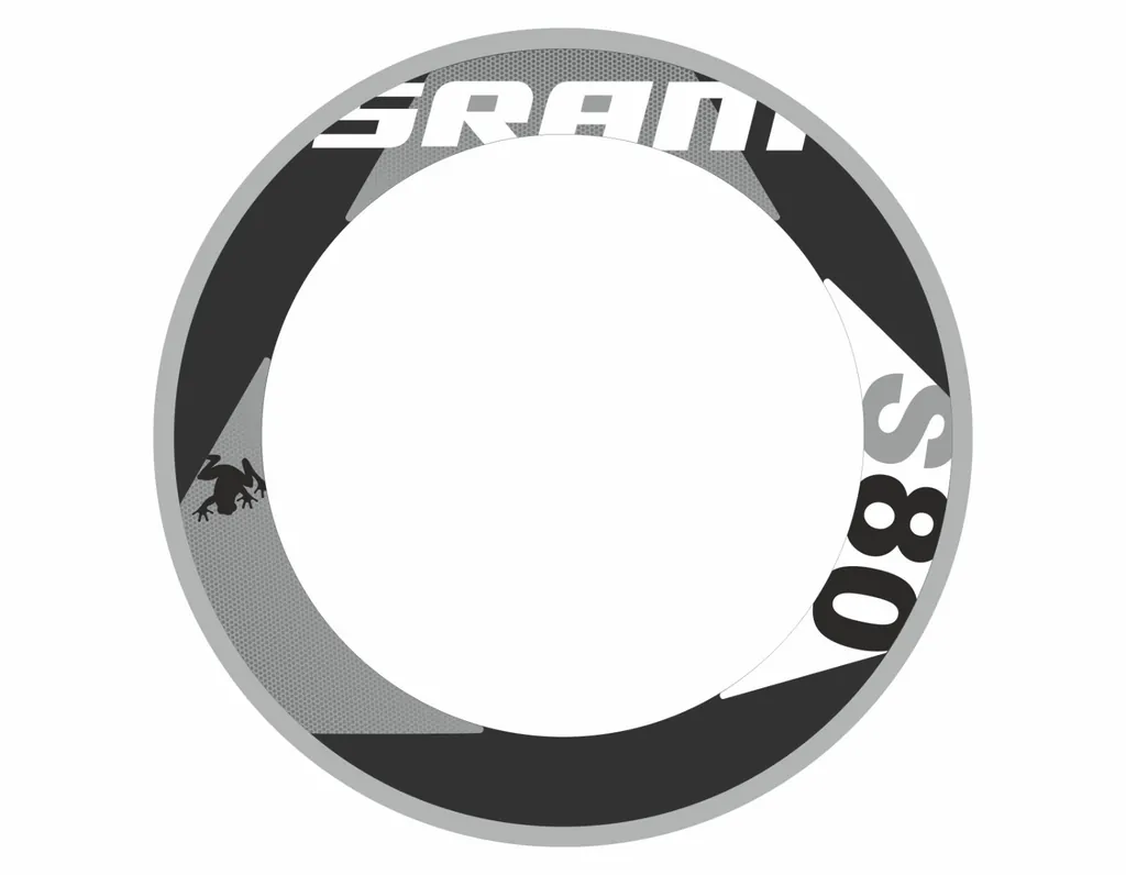 SRAM S80 Wheelset Rim Road Bicycle Decals Stickers Adhesive 2 Set (12 Pcs) Gray - 1