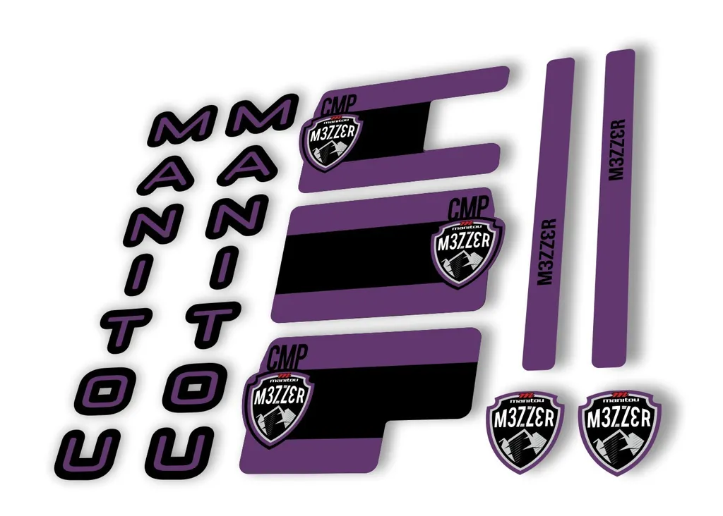 Manitou Mezzer Comp 2020 Fork Suspension Decal Kit Sticker Set Purple - 1