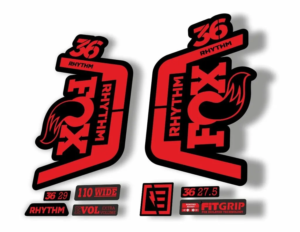 FOX 36 Rhythm 2019 Forks Suspension Factory Decal Sticker Adhesive Red - 1