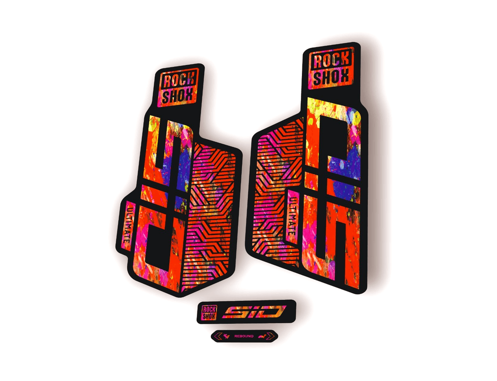 Rock Shox SID ULTIMATE 2025 Flight Attendant Bike Decal Sticker Oil Slick - 1