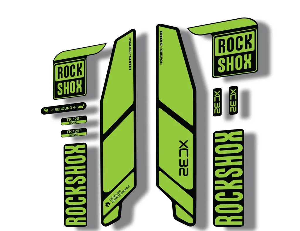 Rock Shox XC32 2014 Fork Decal Mountain Bike Cycling Sticker Adhesive Green - 1