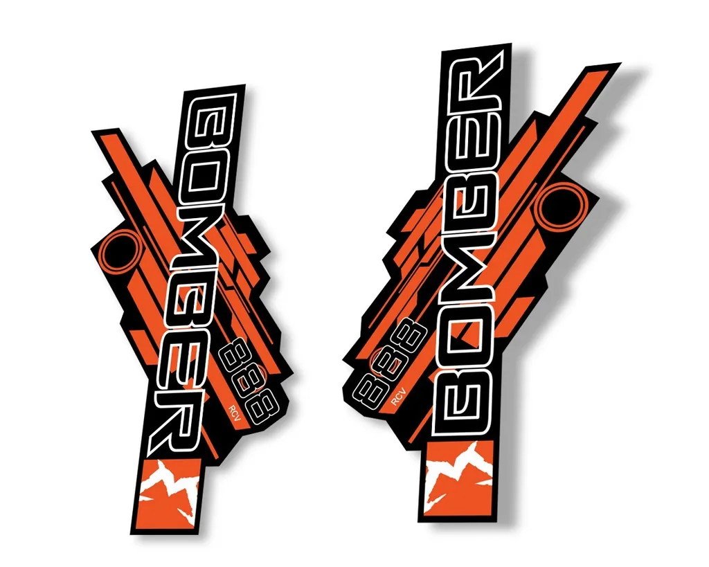 Marzocchi Bomber 888 RCV 2014 Fork Suspension Sticker Decal Kit Adhesive Orange - 1