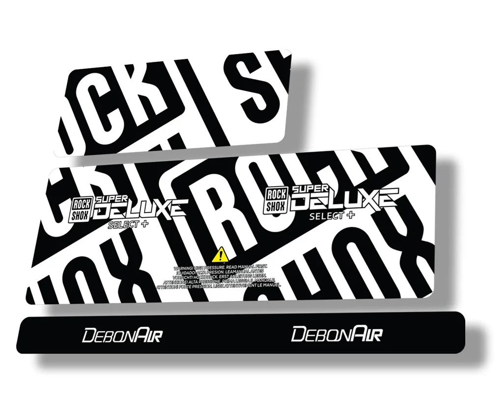 Rock Shox Super Deluxe Select Plus 2020 Rear Shock Decal Sticker Set White - 1