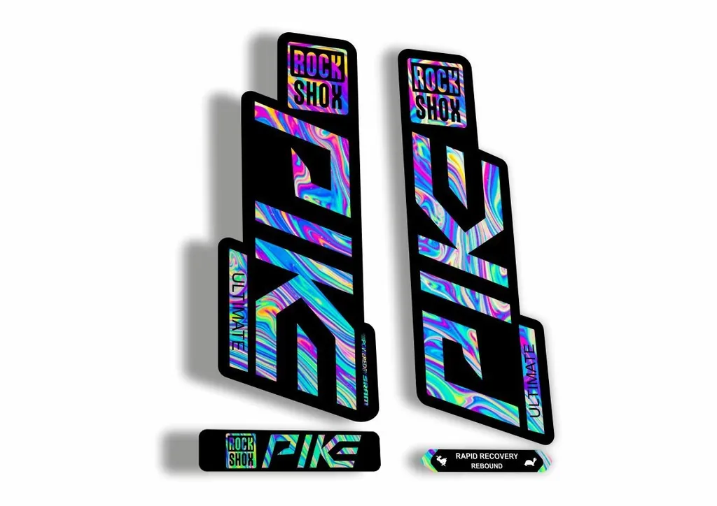 Rock Shox PIKE 2020 ULTIMATE Mountain Bike Cycling Fork Decal Sticker Oil Slick1 - 1