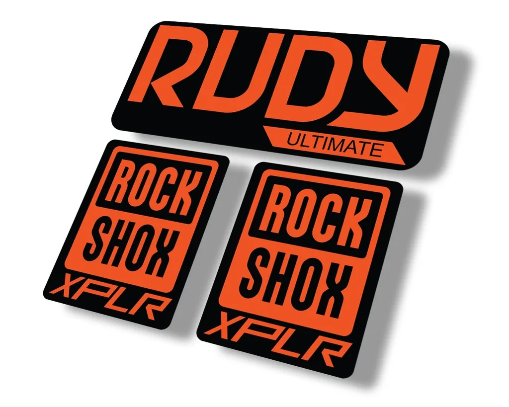 Rock Shox Rudy Ultimate XPLR Gravel Fork Decal Bike Cycling Sticker Orange - 1