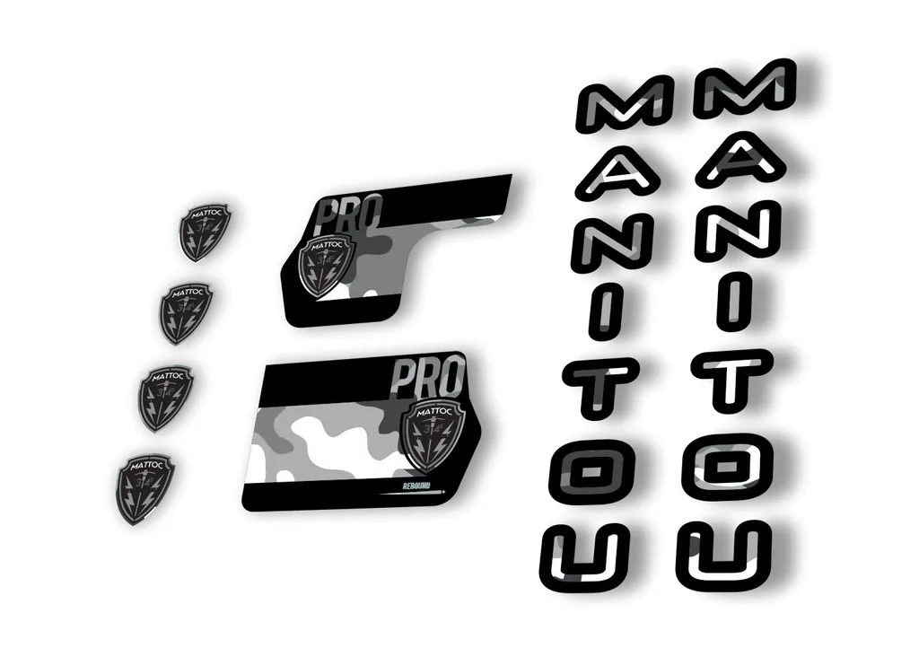 Manitou Mattoc Pro 2020 Fork Suspension Decal Kit Sticker Set White Camo - 1