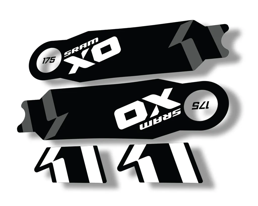 Crank Set Stickers Decals MTB Sram X01 2014 Bicycle Adhesive 2Pcs Gray - 1