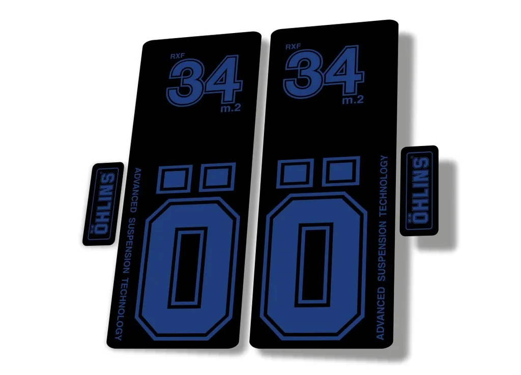 OHLINS RXF 34 M.2 2022 Fork Decal Mountain Bike Cycling Sticker Adhesive D.Blue - 1