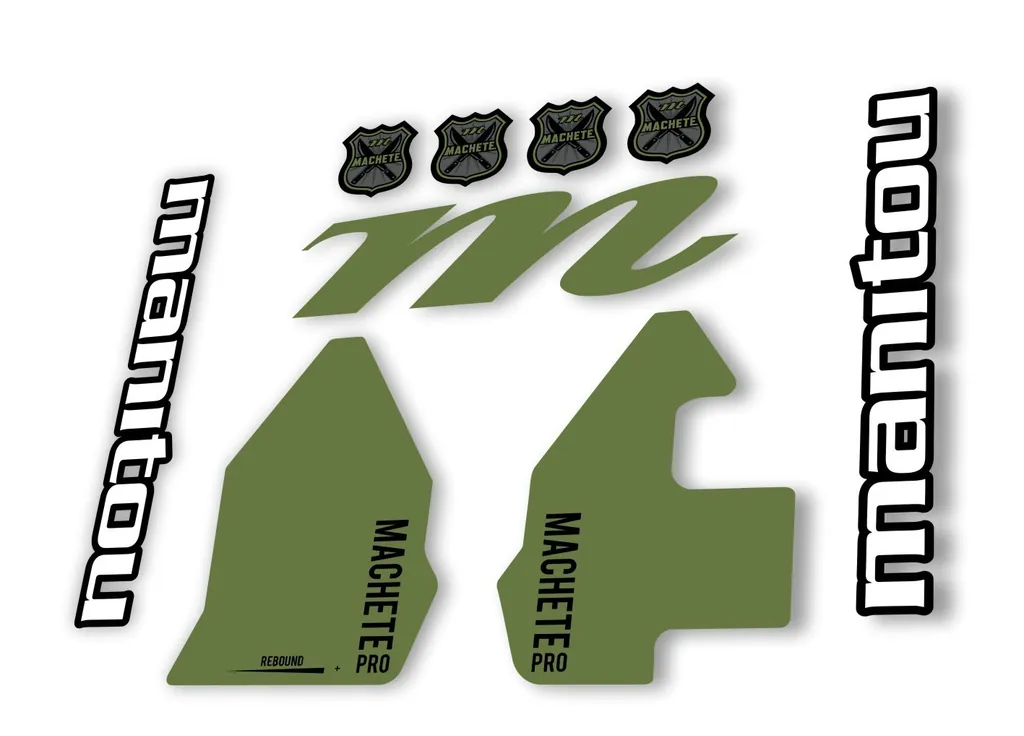 Manitou Machette 100 Pro 2020 Fork Suspension Decal Kit Sticker Olive - 1