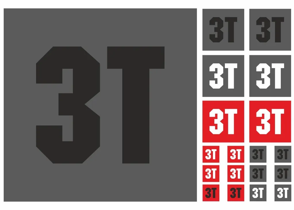 Bicycle Vinyl Frame Stickers – Compatible with 3T Bikes – Gray 19 Pc - 1