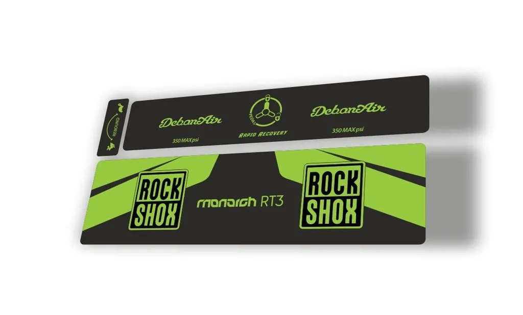 Rock Shox 2016 MONARCH RT3 Rear Shock MTB Decal Sticker Adhesive Green - 1