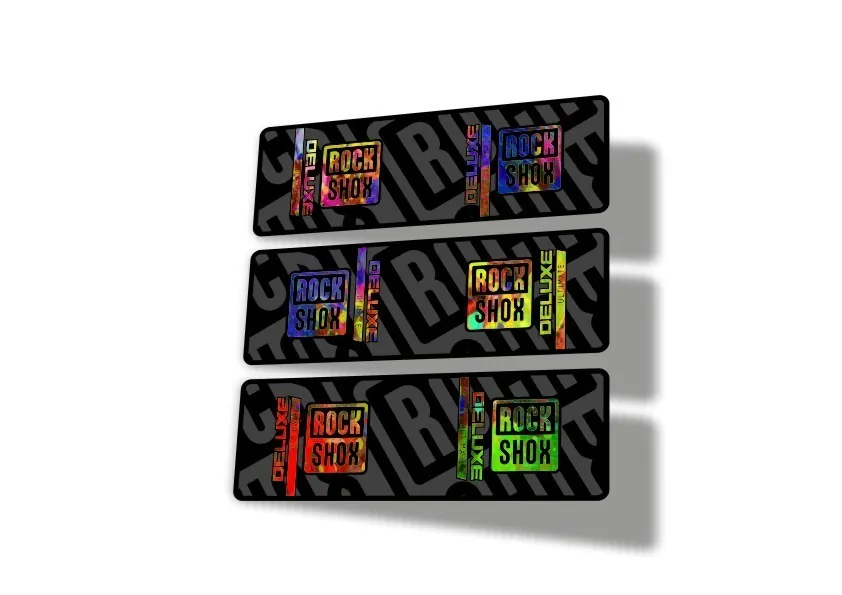 Rock Shox 2023 Deluxe Ultimate Rear Shock Decal Sticker Adhesive Set Oil Slick - 1