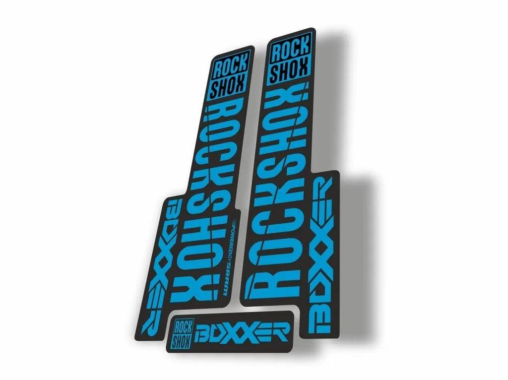 Rock Shox BOXXER 2018 Mountain Bike Cycling Decal Kit Sticker Adhesive Blue - 1