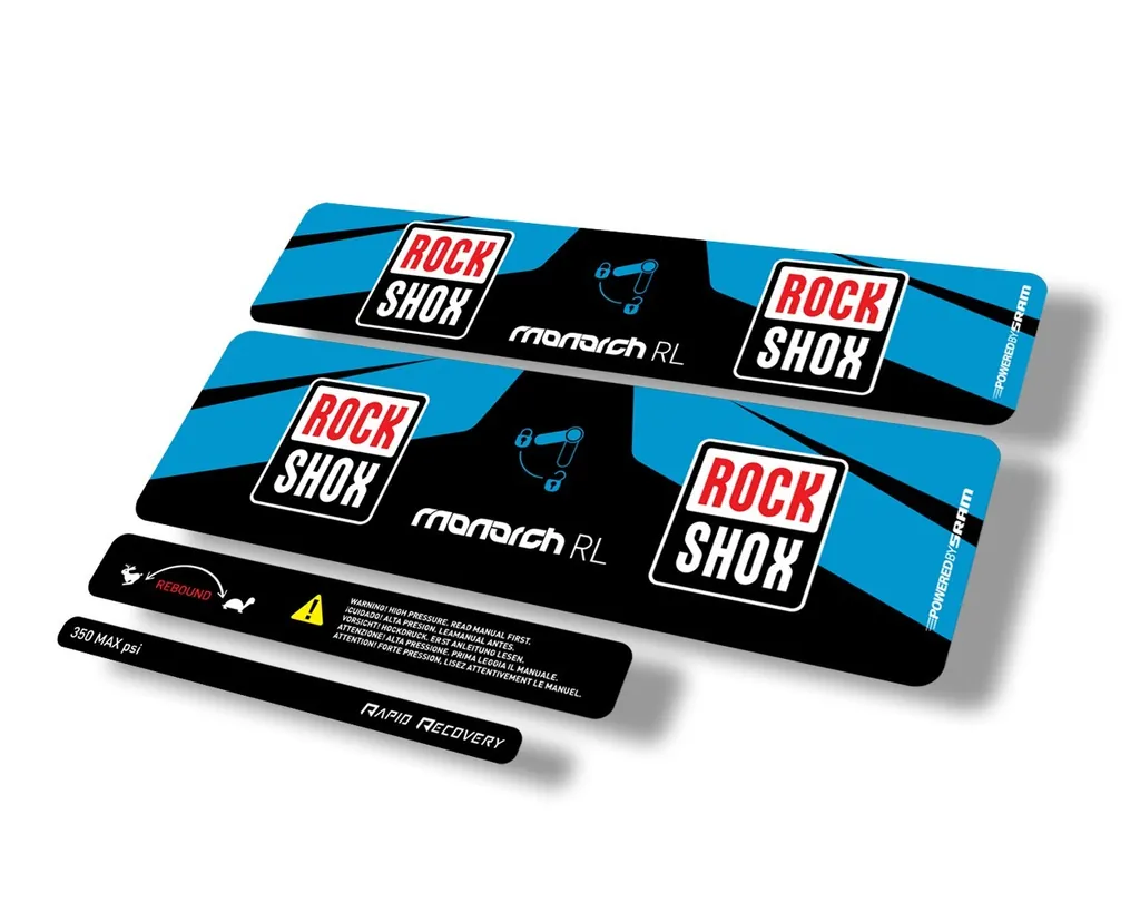 Rock Shox MONARCH RL 2016 Rear Shock Suspension Decal Sticker Adhesive Blue - 1