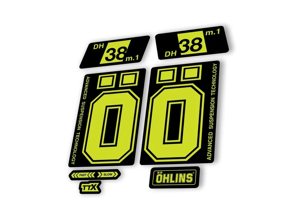 Ohlins DH38 M.1 2022 Fork Decal Mountain Bike Cycling Sticker Adhesiv Lime Green - 1