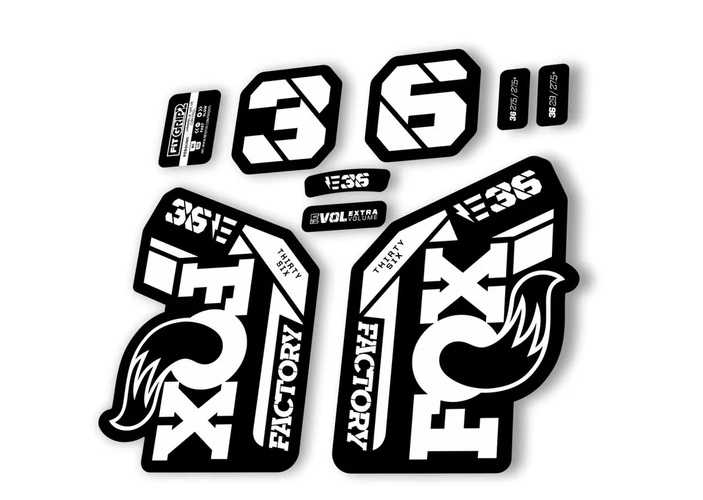 FOX 36 E-Bike Fork Decal Sticker Set 2021 Factory MTB Suspension Graphics White - 1