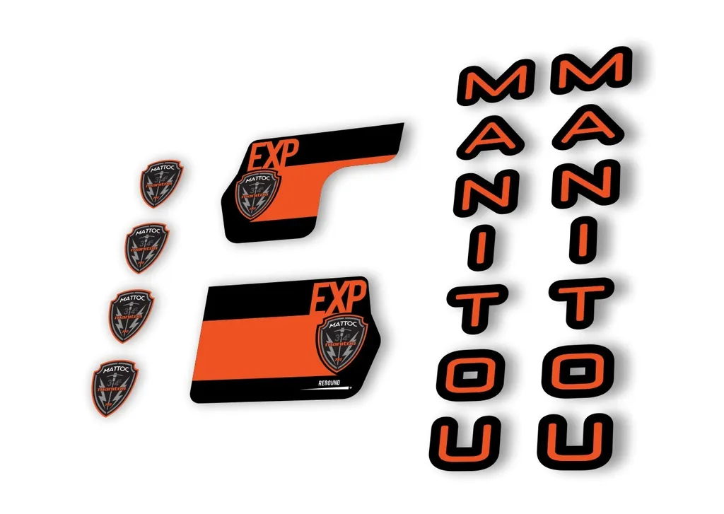 Manitou Mattoc Expert 2020 Fork Suspension Decal Kit Sticker Set Orange - 1
