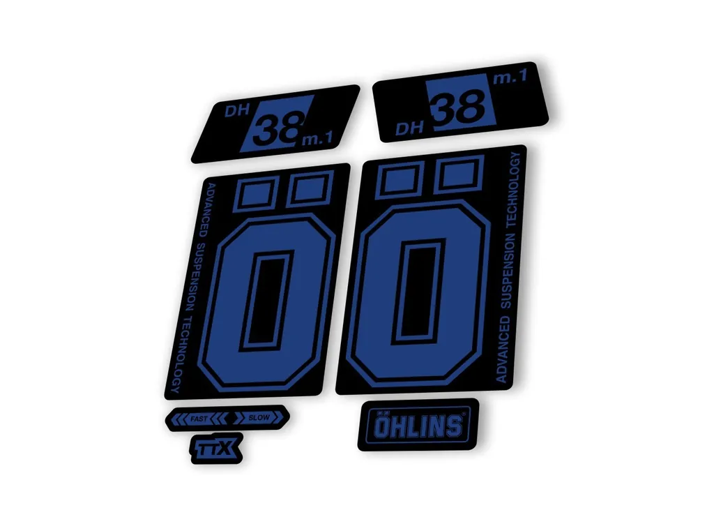 Ohlins DH38 M.1 2022 Fork Decal Mountain Bike Cycling Sticker Adhesive D. Blue - 1