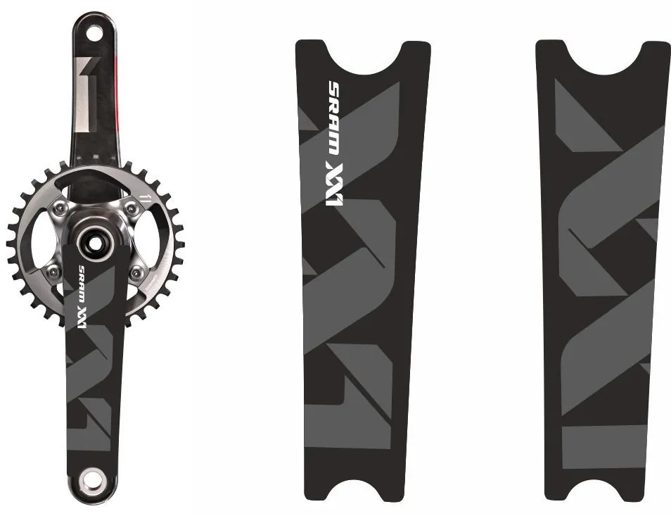 Crank Set Stickers Decals MTB SRAM XX1 Mountain Bike Bicycle Adhesive 2Pcs White - 1