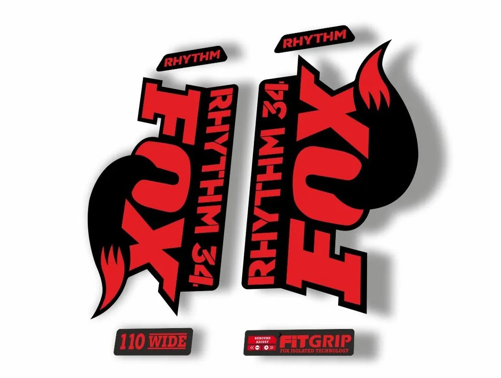 FOX 34 Rhythm 2018 Forks Suspension Factory Decal Sticker Adhesive Red - 1
