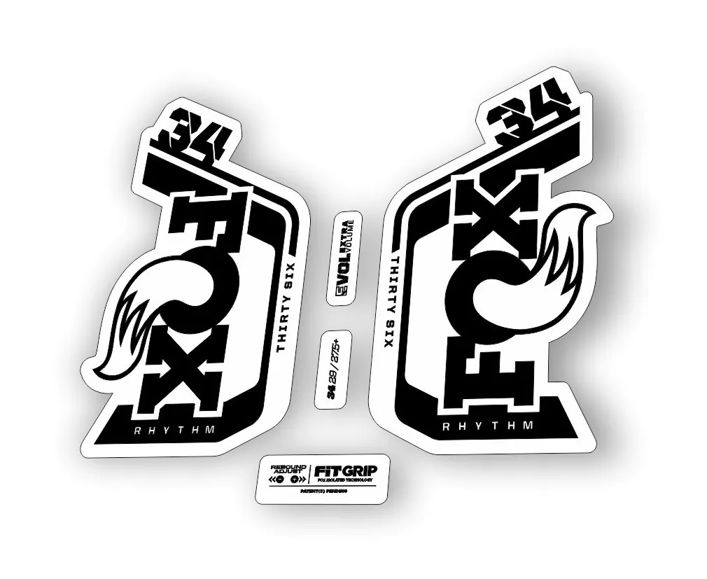 Fox 34 Rhythm 2024 Fork Suspension Factory Decal Sticker Adhesive Black - 1