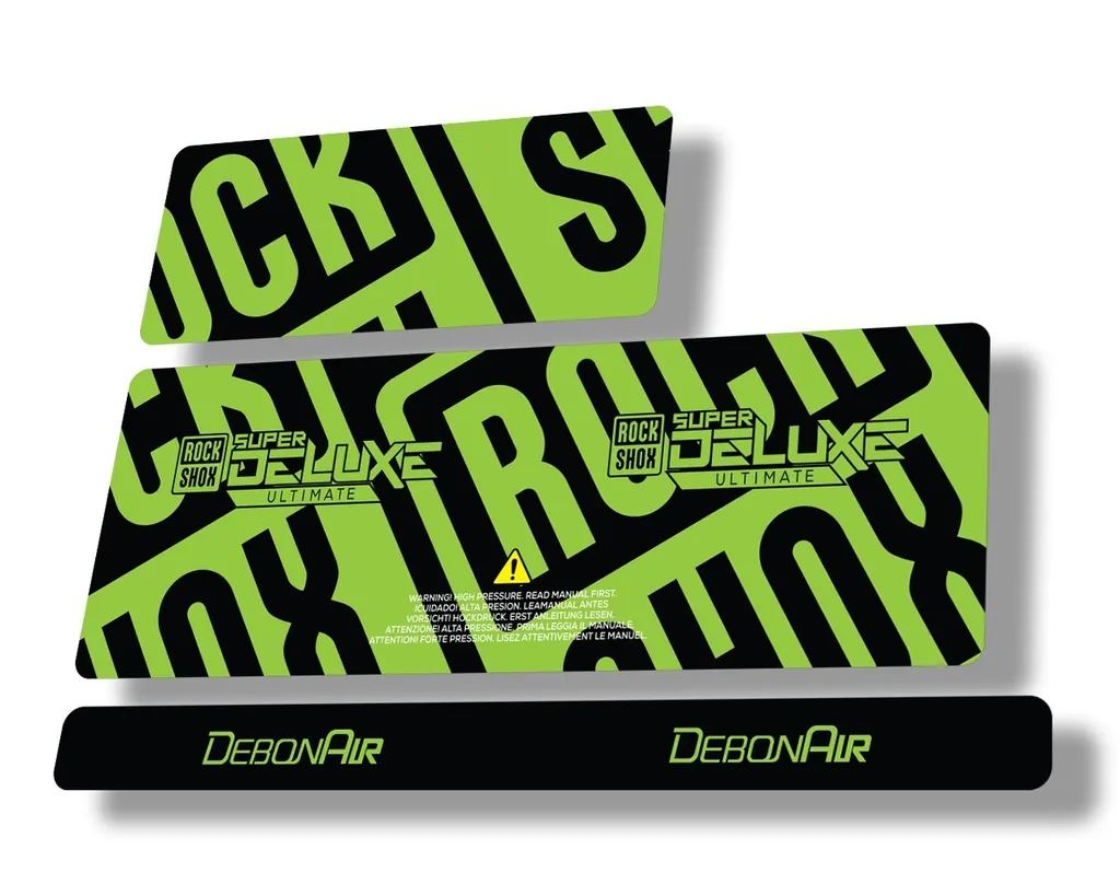 Rock Shox 2020 Super Deluxe Ultimate Rear Shock Decal Sticker Adhesive Green - 1