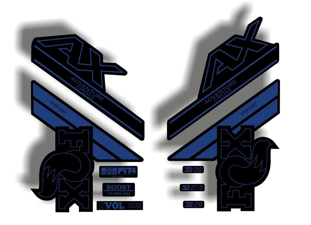 FOX Step Cast 2020 AX Adevnture Cross Fork Suspension Decals Sticker Dark Blue - 1