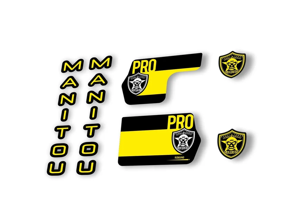 Manitou Circus Pro 2020 Fork Suspension Decal Kit Sticker Set Yellow - 1