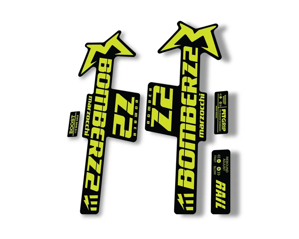 Marzocchi Bomber Z2 E Bike 2022 Fork Suspension Sticker Decal Kit Lime Green - 1