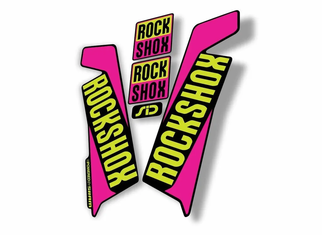 Rock Shox SID 2016-17 Mountain Bike Cycling Fork Decal Sticker Adhesiv Lime Pink - 1